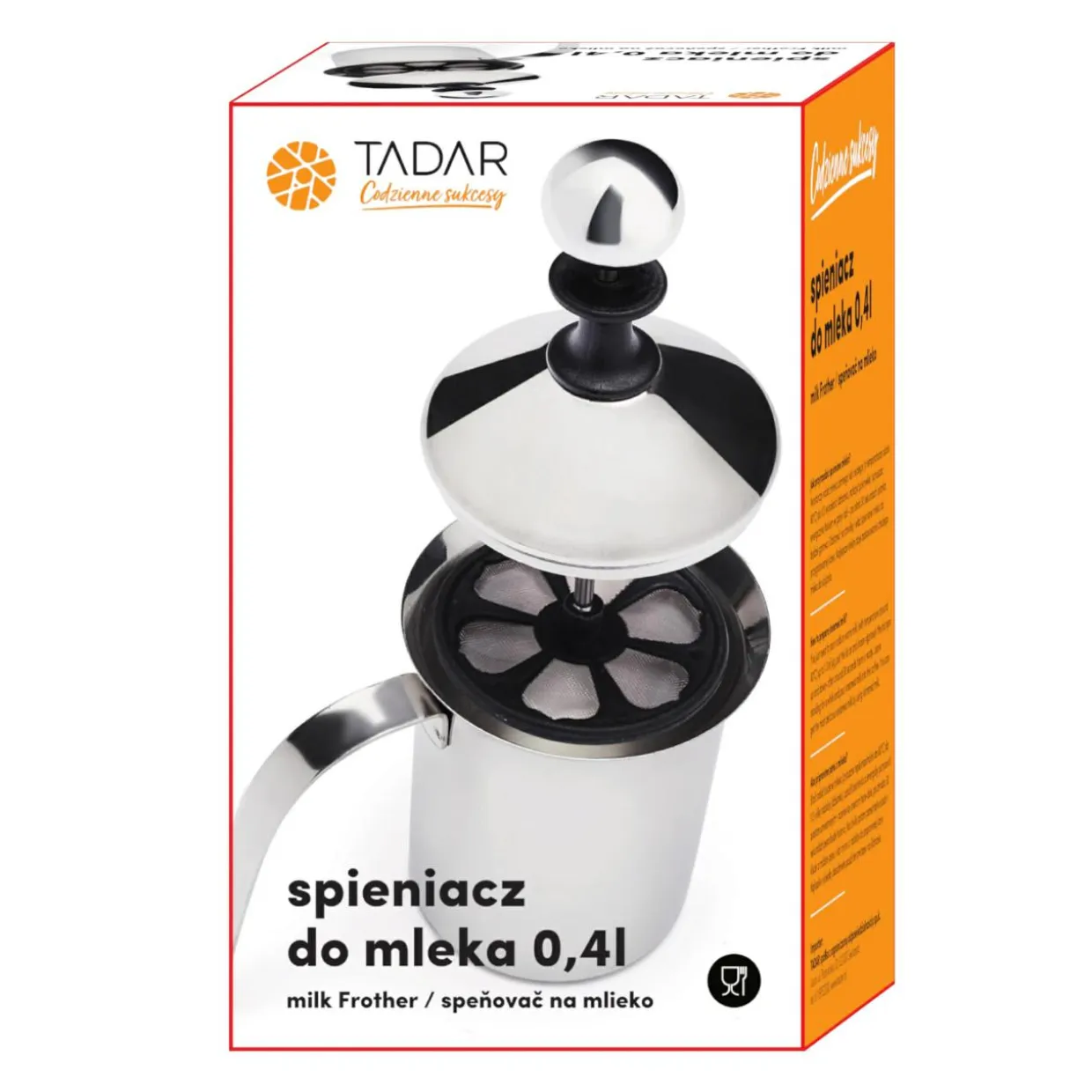 Spieniacz tłokowy do mleka 400 ml