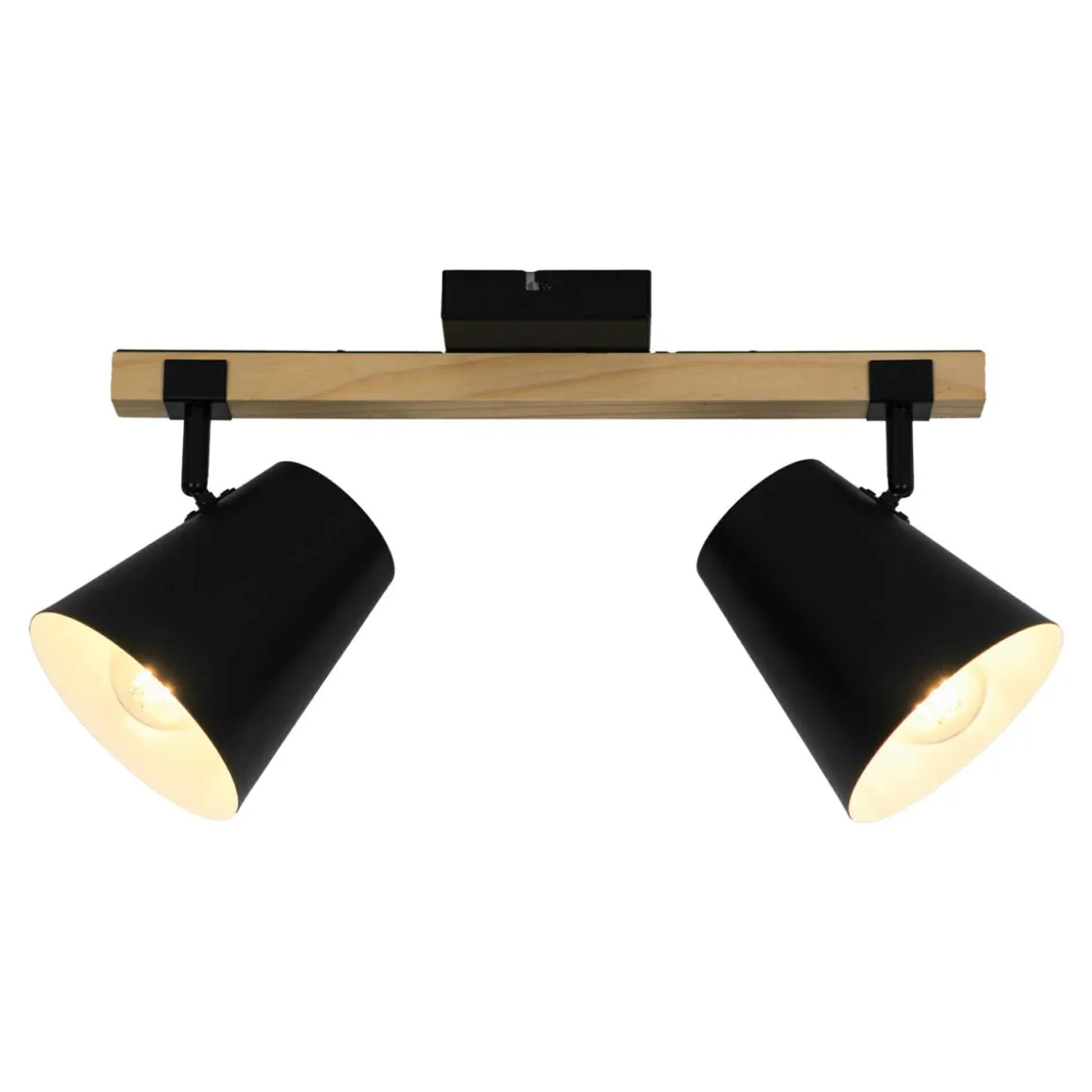 Spot listwa 2 reflektory drewno czarna ELTI