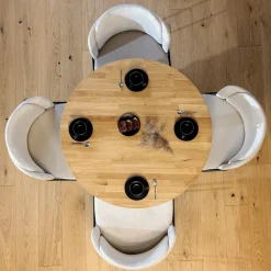 Stół okrągły drewniany 100 cm VERNI