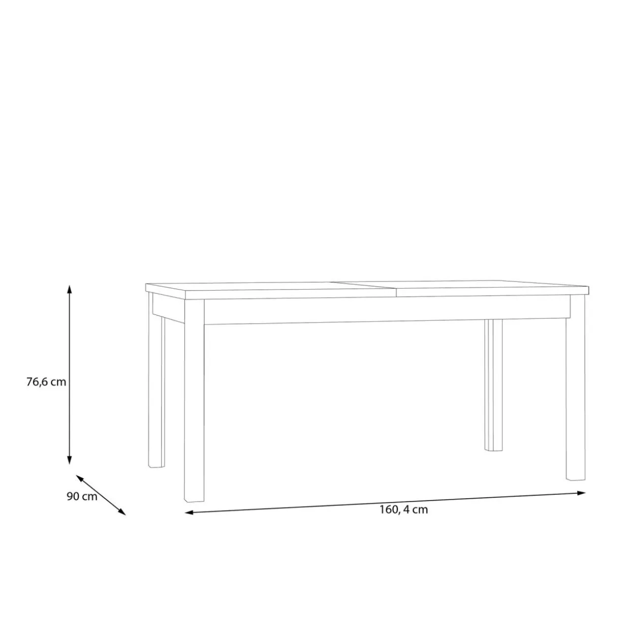 Stół rozkładany czarny 160-207 cm