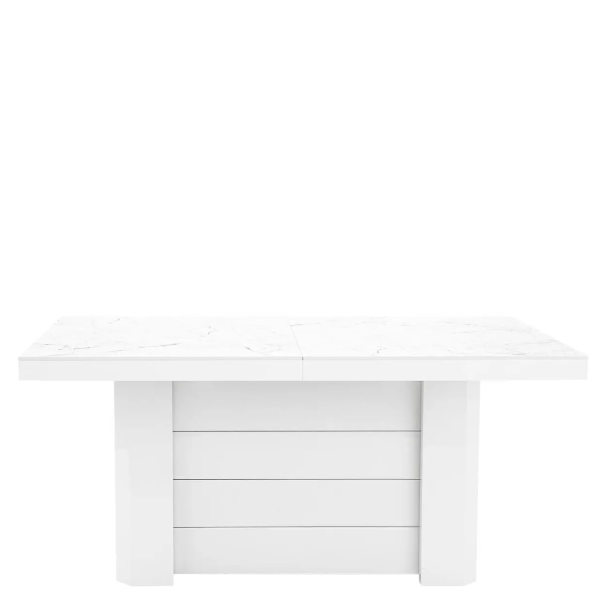 Stół rozkładany KOLOS II biały / nadruk marble marmur połysk