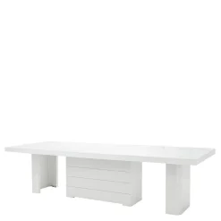 Stół rozkładany KOLOS II biały / nadruk marble marmur połysk