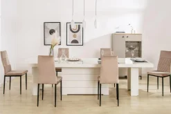 Stół rozkładany KOLOS II biały / nadruk marble marmur połysk