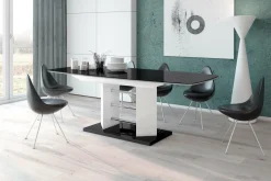 Stół rozkładany LINOSA 3 połysk czarny / biały