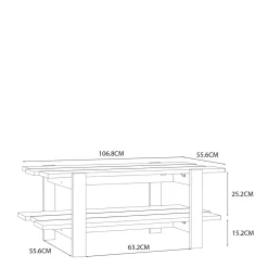 Stolik kawowy z półką COFFEE TABLES szary