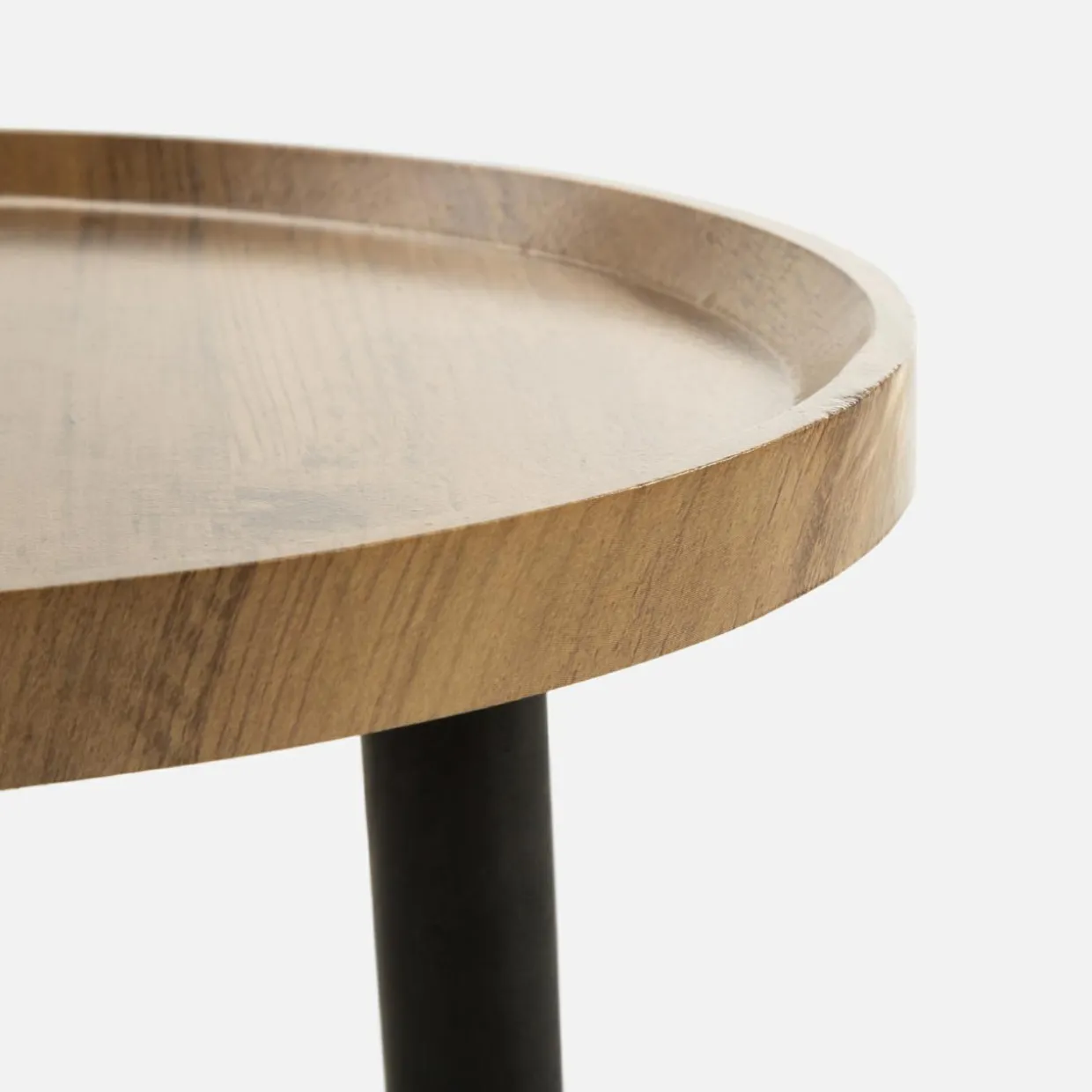Stolik pomocniczy czarny / drewno 38 cm