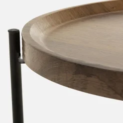 Stolik z tacą brązowo-czarny 41 cm