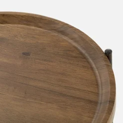 Stolik z tacą brązowo-czarny 41 cm