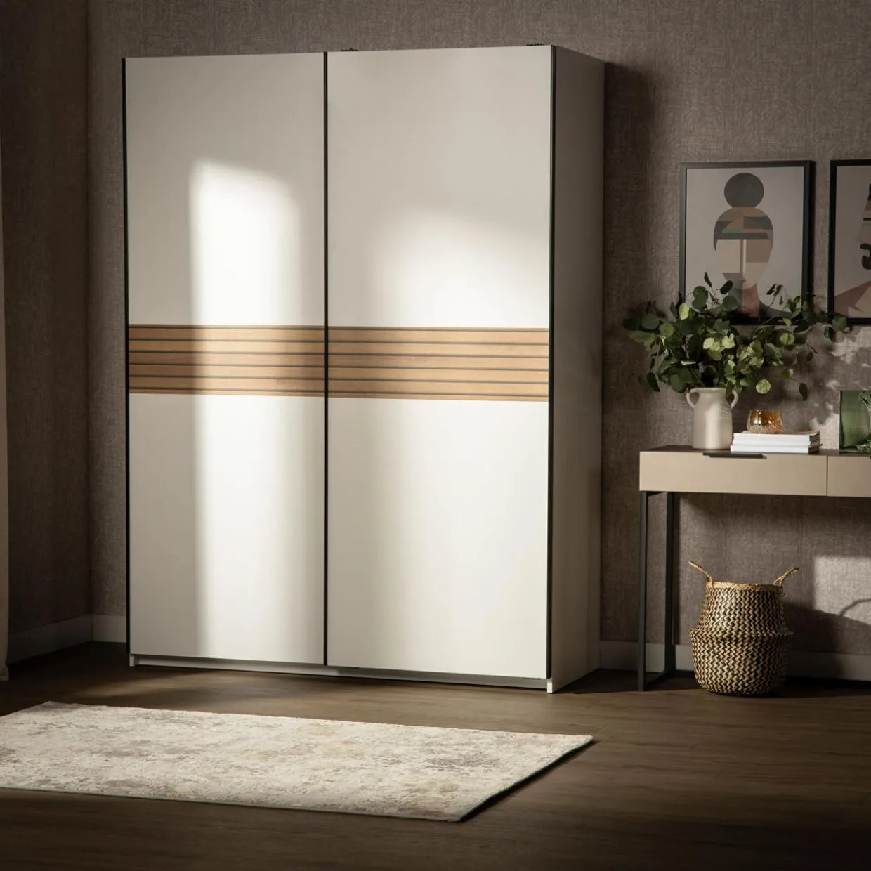 Szafa przesuwna biała METROPOLITAN 150 cm