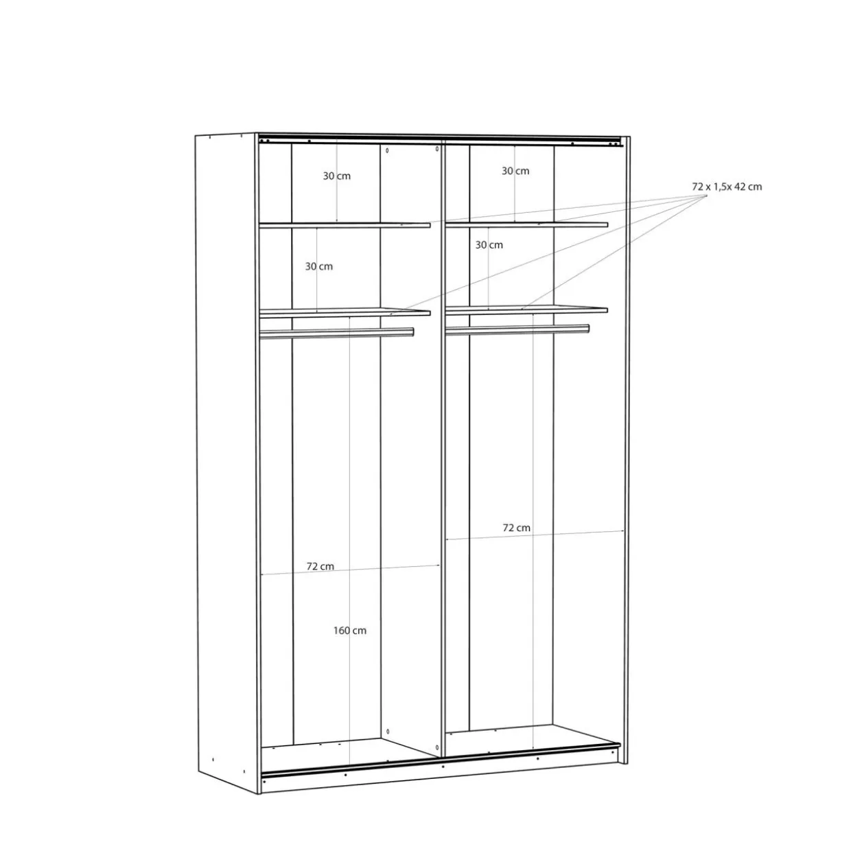 Szafa przesuwna FITIO mat 150 cm