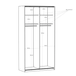 Szafa przesuwna FITIO połysk 120 cm