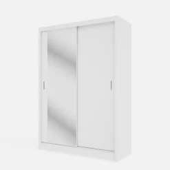 Szafa przesuwna INES z lustrem 150 cm biała