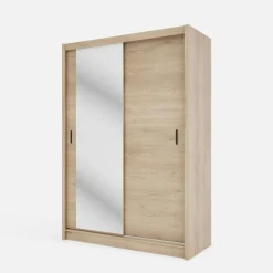 Szafa przesuwna INES z lustrem 150 cm dąb cremona