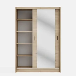 Szafa przesuwna INES z lustrem 150 cm dąb cremona