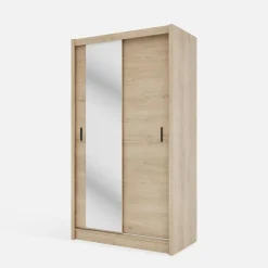 Szafa przesuwna INES z lustrem 120 cm dąb cremona