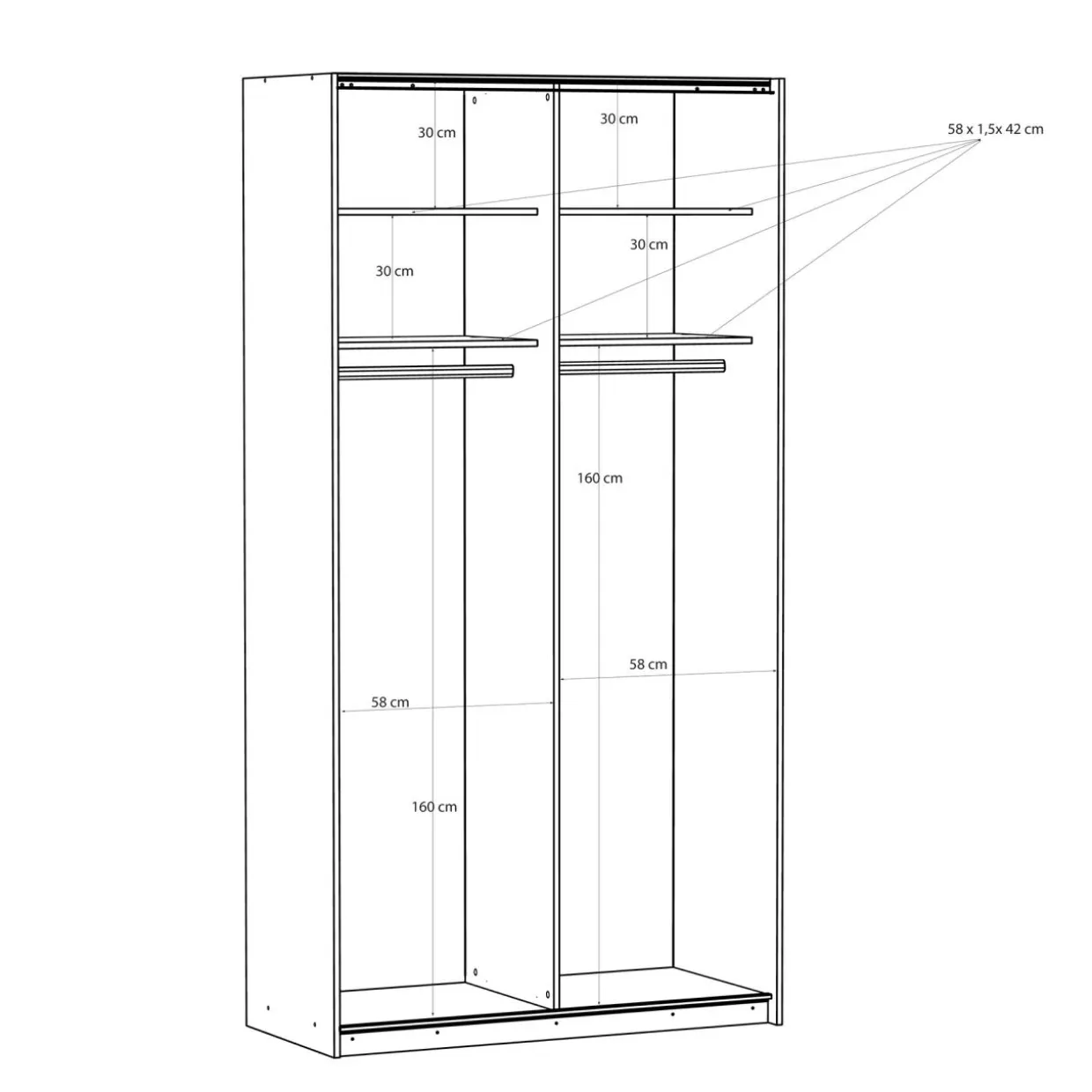 Szafa przesuwna z lustrem FITIO połysk 120 cm