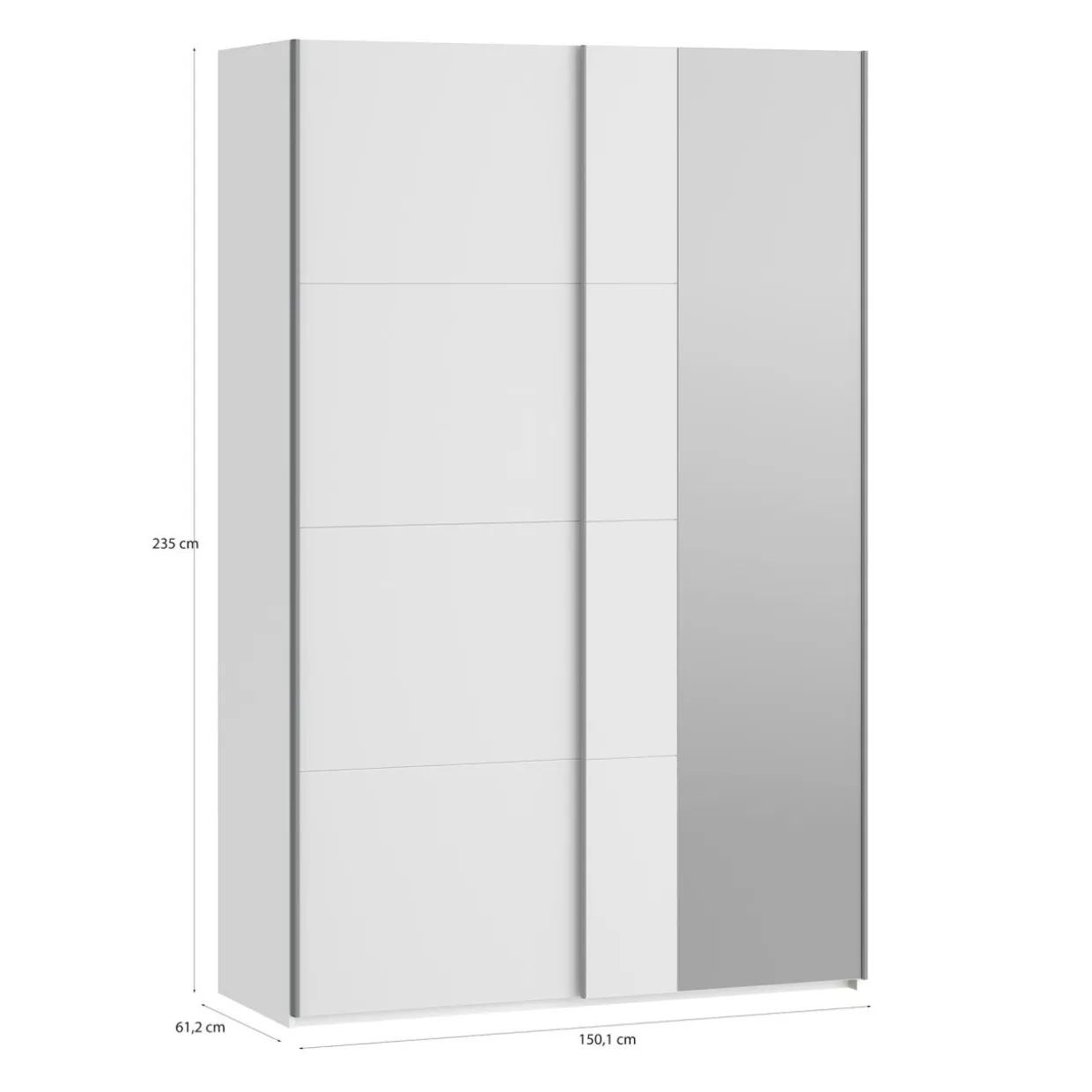 Szafa przesuwna z lustrem FITIO mat 150 cm