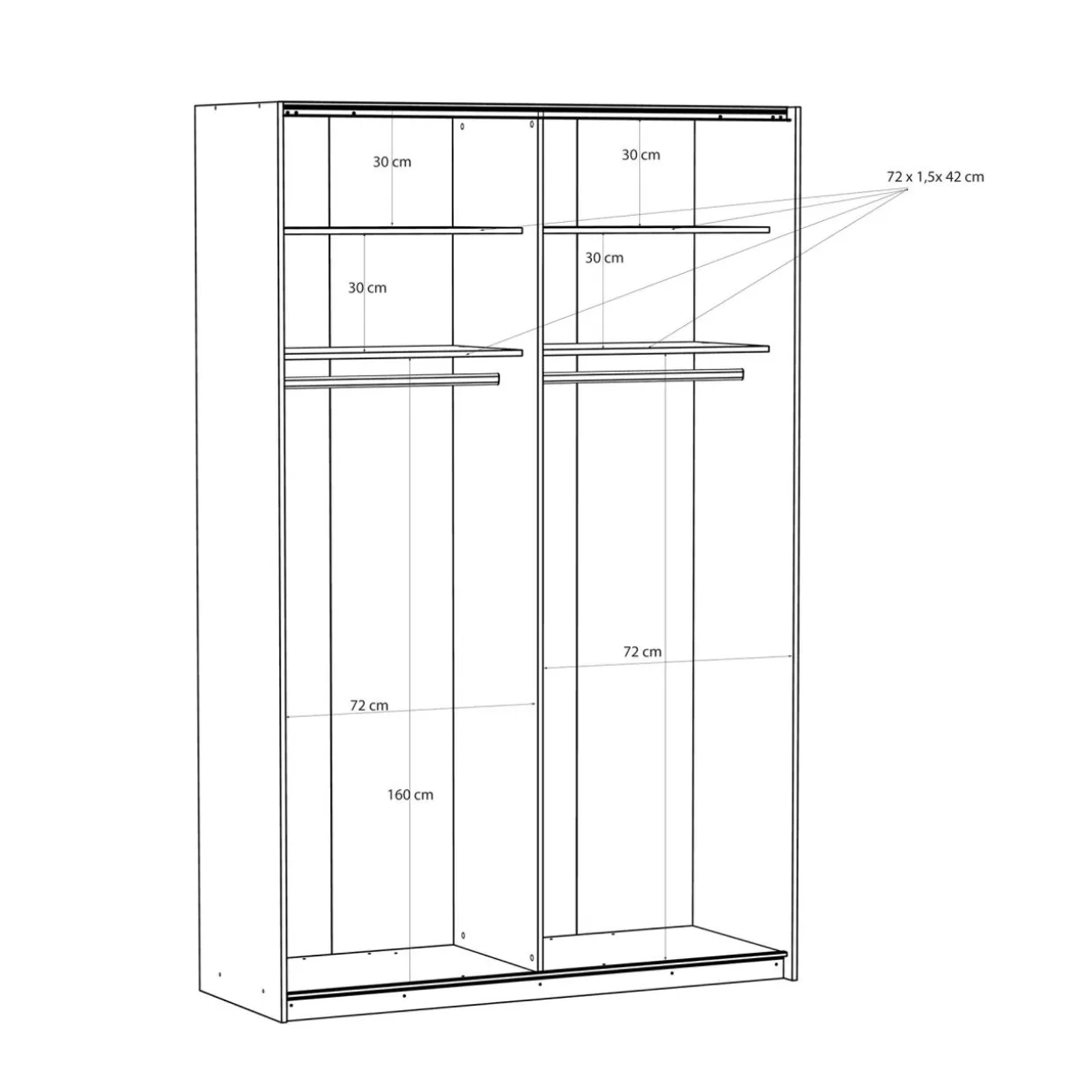 Szafa przesuwna z lustrem FITIO mat 150 cm
