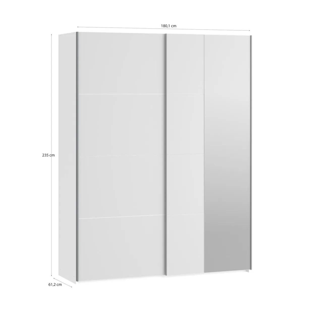 Szafa przesuwna z lustrem FITIO mat 180 cm
