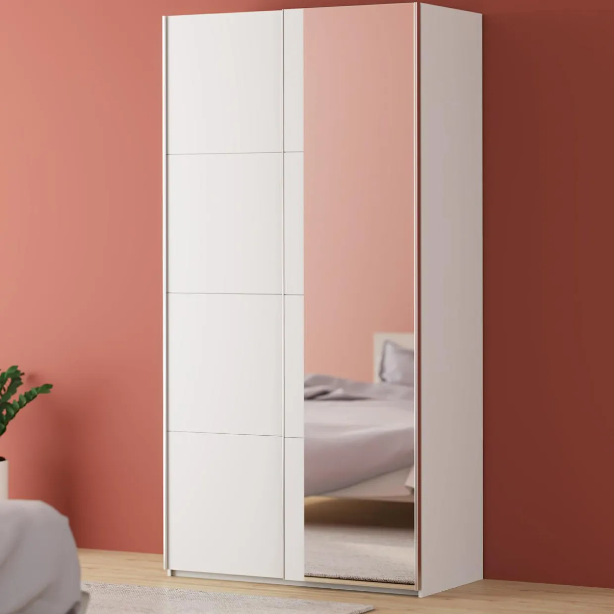 Szafa przesuwna z lustrem FITIO mat 120 cm