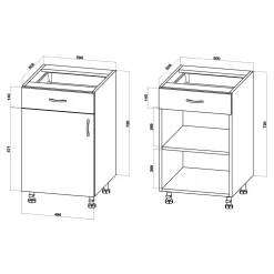 Szafka dolna BASIC PLUS BP/D50S1 dąb craft złoty