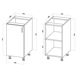 Szafka dolna BASIC PLUS BP/D40 dąb craft złoty