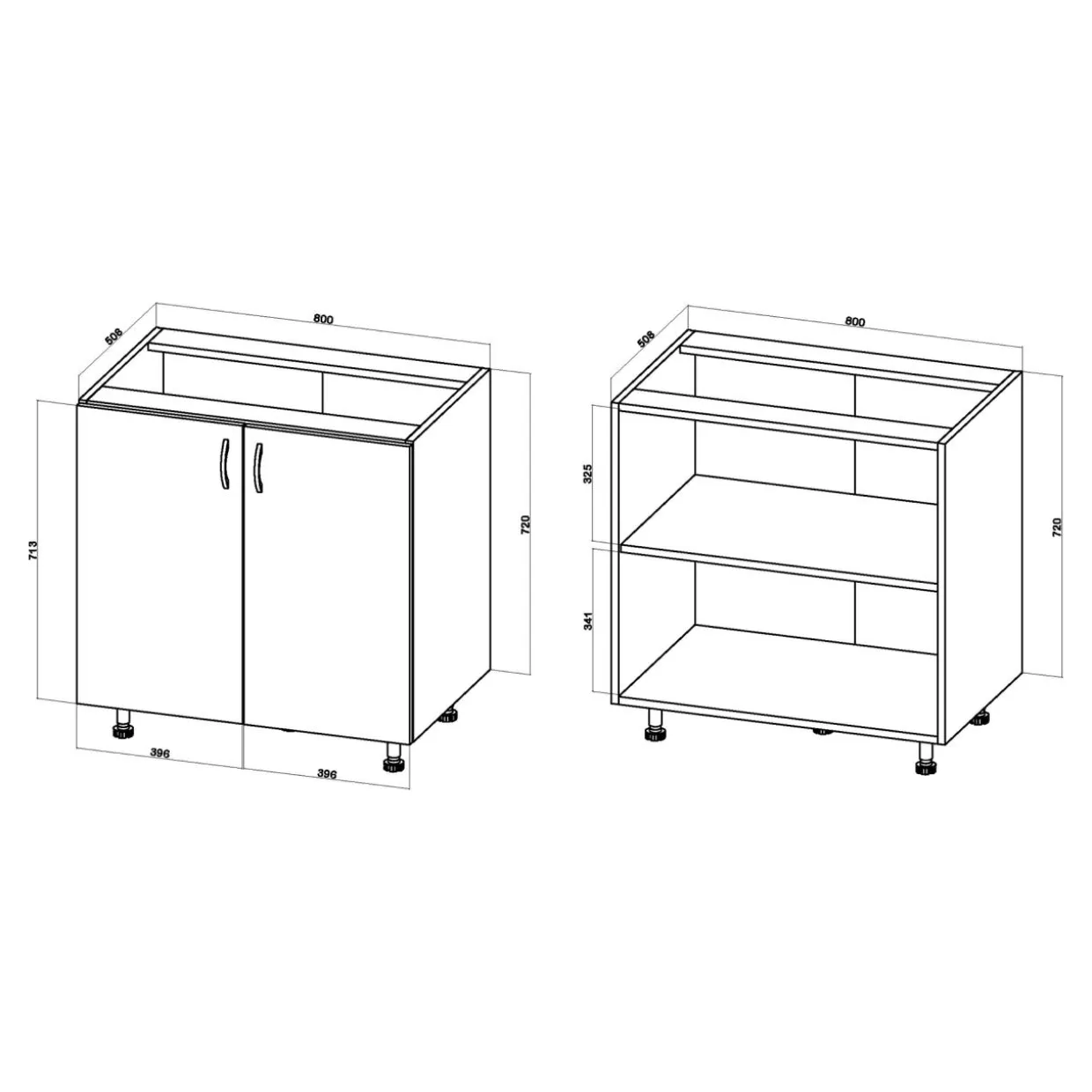 Szafka dolna BASIC PLUS BP/D80 biały mat