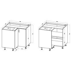 Szafka dolna narożna BASIC PLUS BP/D90NW biały mat