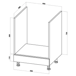 Szafka dolna pod piekarnik BASIC PLUS BP/D60P clay grey
