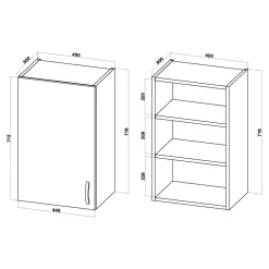 Szafka górna BASIC PLUS BP/G45 biały mat