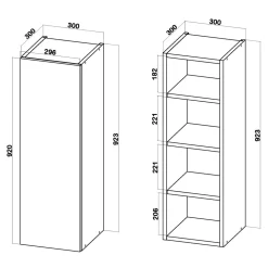 Szafka górna wysoka BASIC PLUS BP/G30-92 biały mat