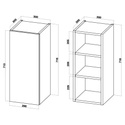 Szafka górna wysoka BASIC PLUS BP/G30-92 dąb craft złoty