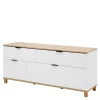 Szafka RTV z ryflowanym frontem PLISSEE 144,8 cm
