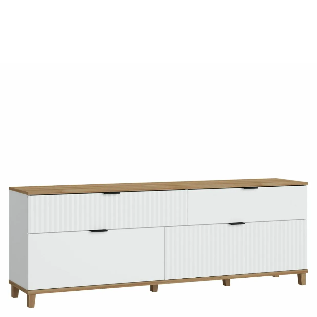Szafka RTV z ryflowanym frontem PLISSEE 183,8 cm