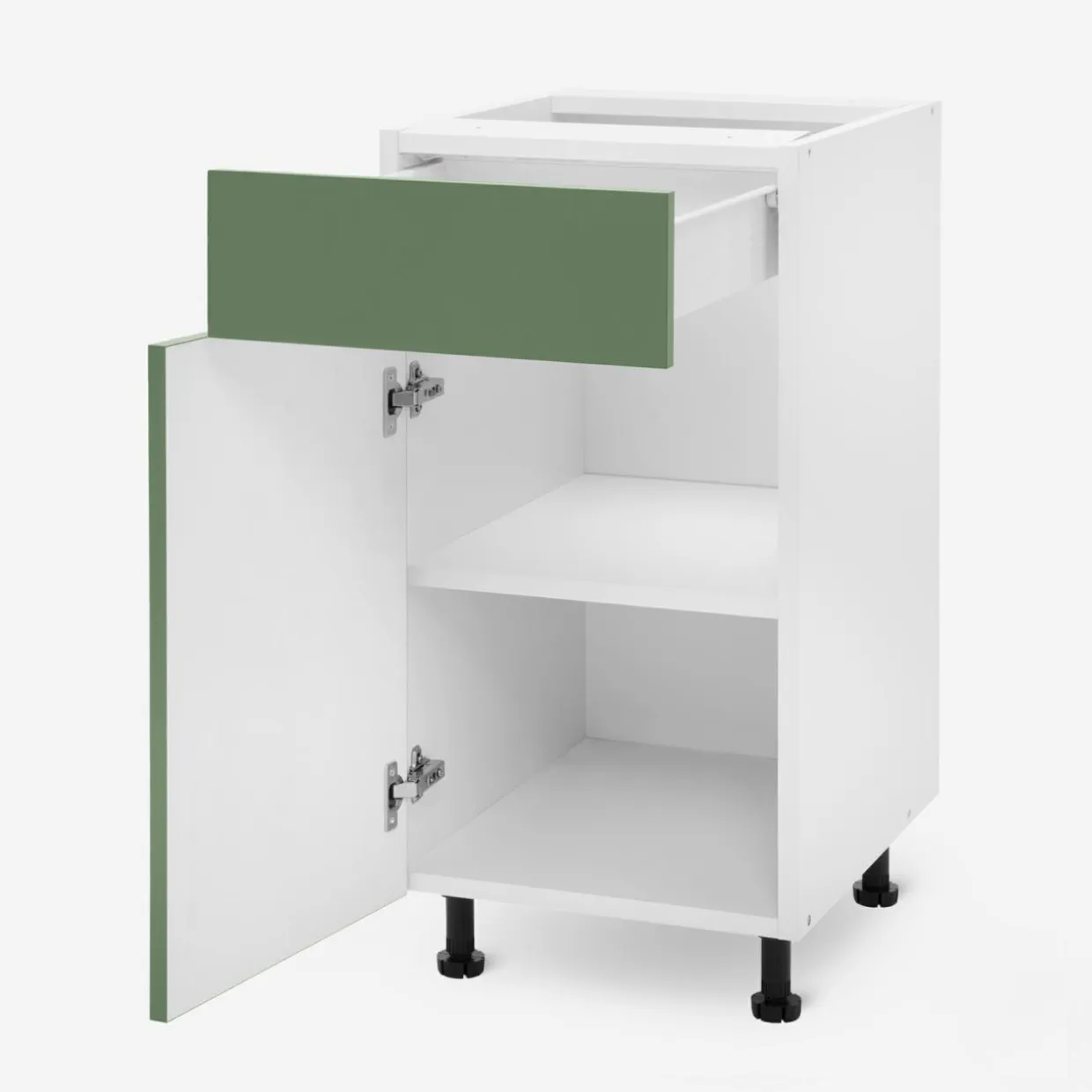 Szafka stojąca z szufladą BASIC PLUS BP/D40SR1 smoke green