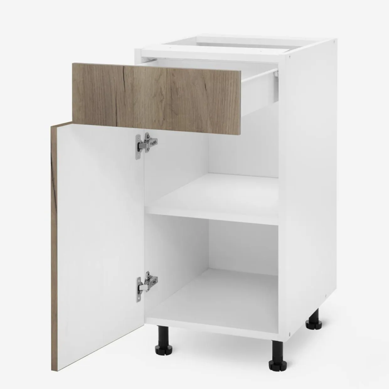 Szafka stojąca z szufladą BASIC PLUS BP/D40SR1 dark rockfort hickory