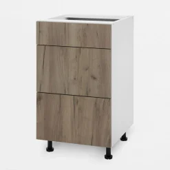 Szafka stojąca z szufladami BASIC PLUS BP/D45SR3 dark rockfort hickory