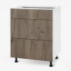 Szafka stojąca z szufladami BASIC PLUS BP/D60SR3 dark rockfort hickory