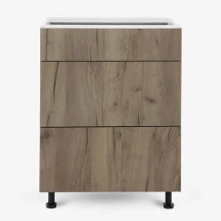 Szafka stojąca z szufladami BASIC PLUS BP/D60SR3 dark rockfort hickory