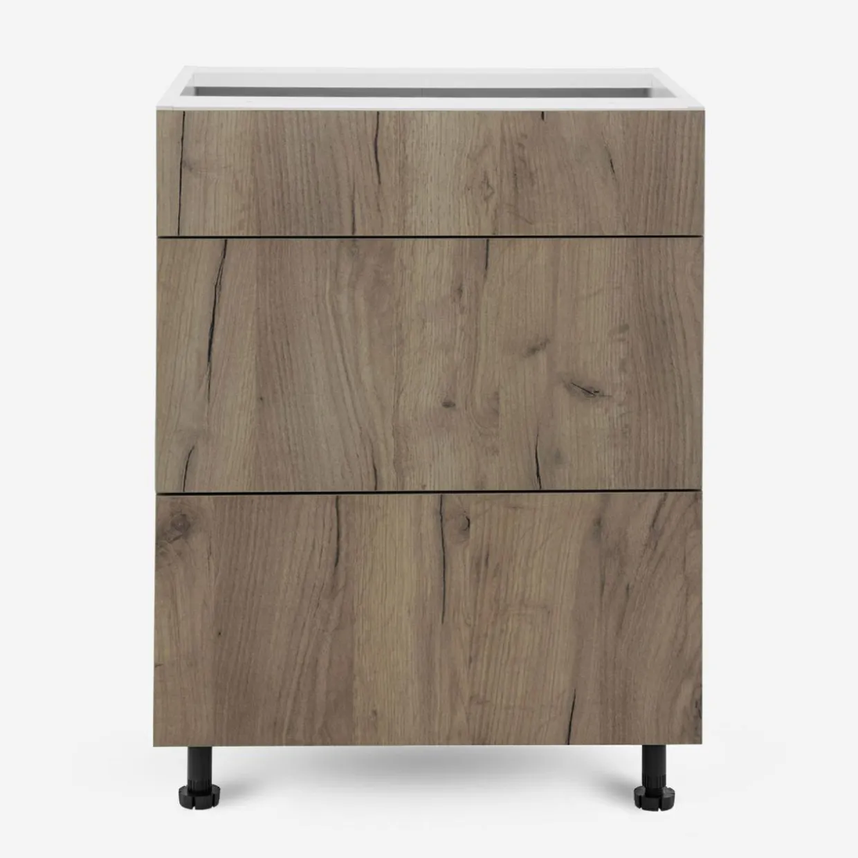 Szafka stojąca z szufladami BASIC PLUS BP/D60S3 dark rockfort hickory