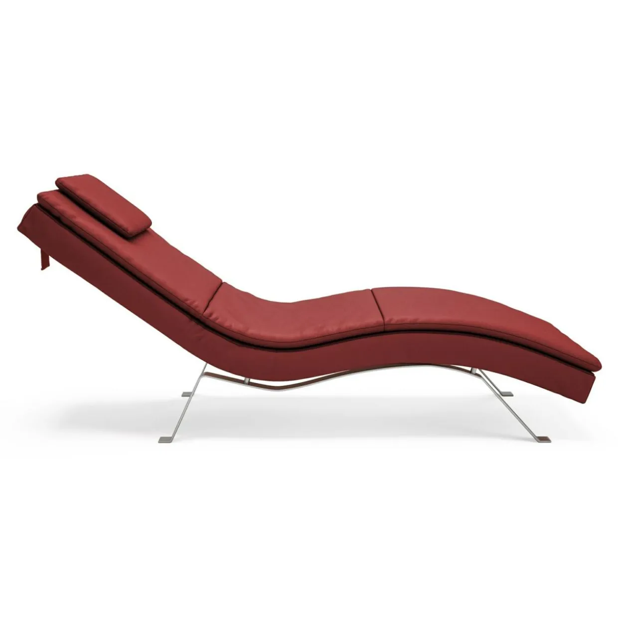 Szezlong skórzany czerwony RELAX 90