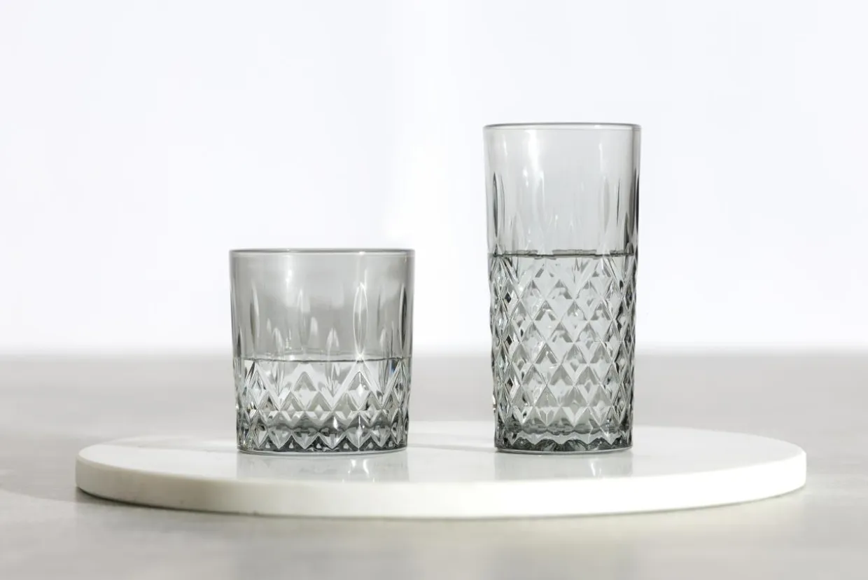 Szklanka do zimnych napojów niska szara 280 ml