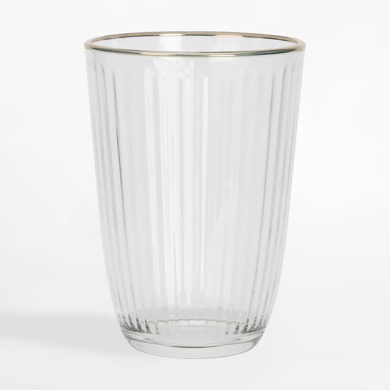 Szklanka ryflowana ze złotym brzegiem 395 ml