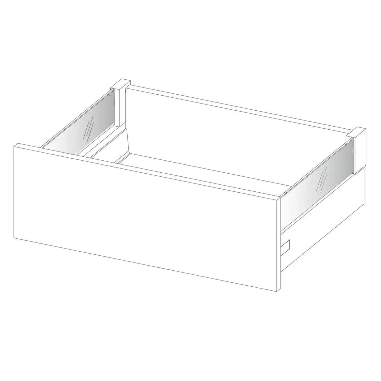 Szuflada INSIDE SYSTEM mini box wysoki 80 ap/szkło antracyt