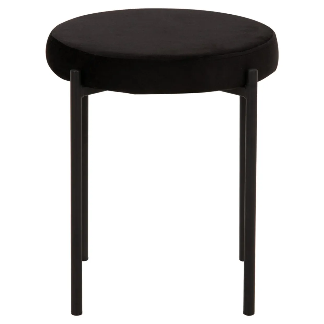 Taboret welurowy czarny ARGINO