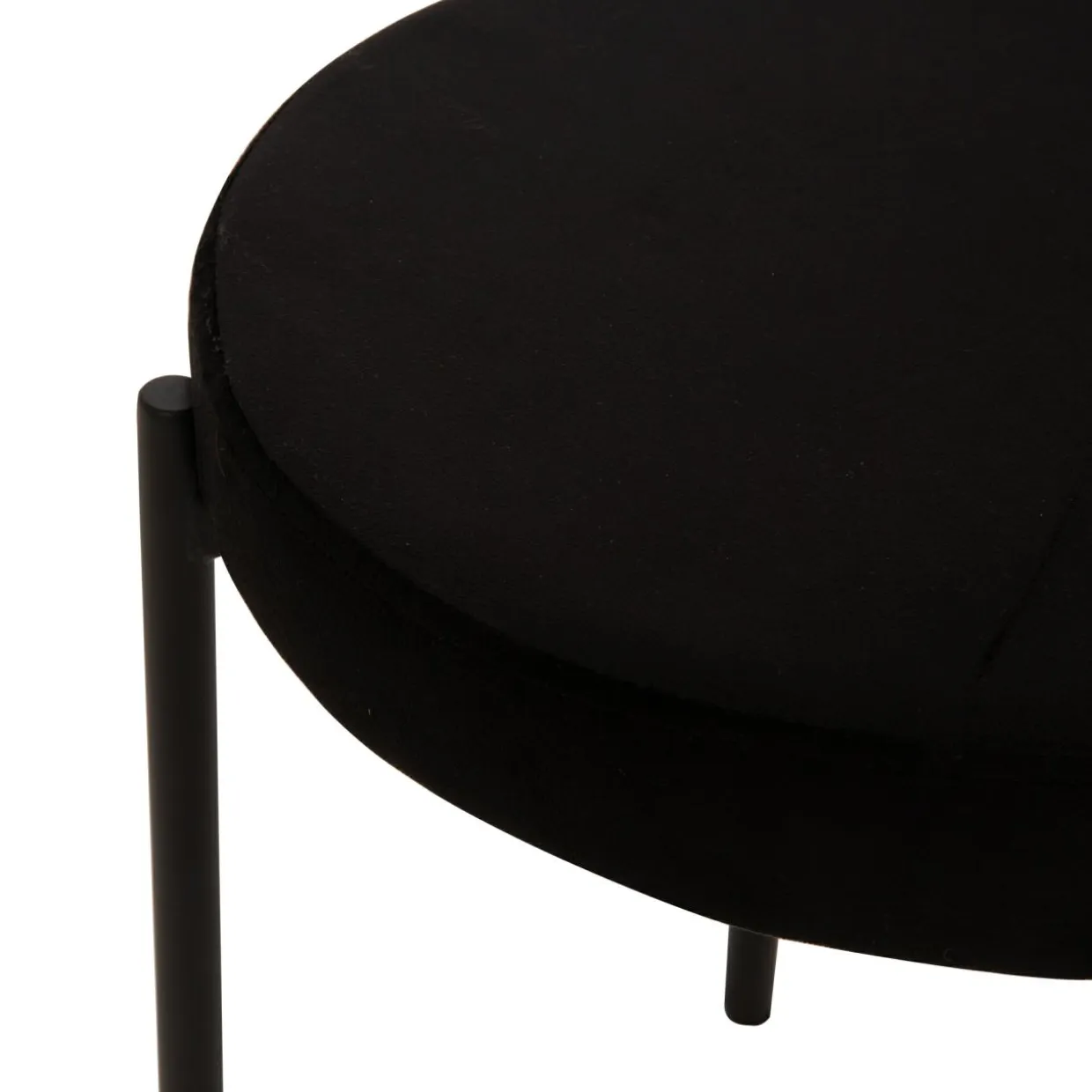 Taboret welurowy czarny ARGINO