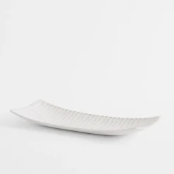 Talerz dekoracyjny biały 34x13 cm