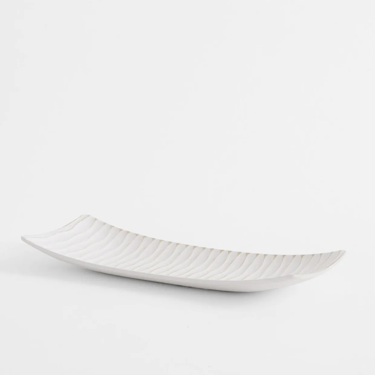 Talerz dekoracyjny biały 34x13 cm