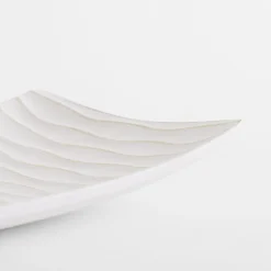 Talerz dekoracyjny biały 34x13 cm