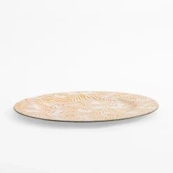 Talerz dekoracyjny podtalerz w złote liście 33 cm